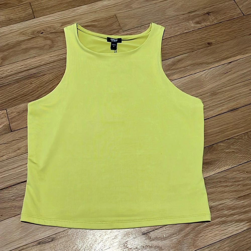 Highlighter yellow body contour tank top